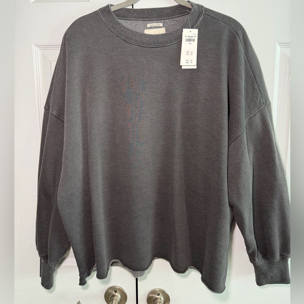 Abercrombie & Fitch Washed Charcoal Crewneck Sweatshirt